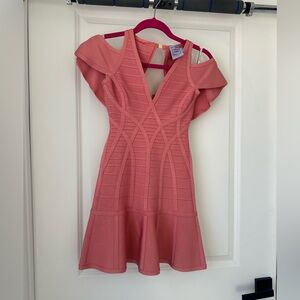 Herve Leger Coral Mini Dress